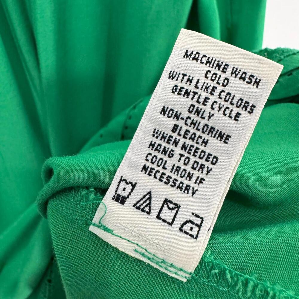 Max Studio Women’s Size XS Green Lightweight Pleated Crochet Detail Mini Dress - Picture 8 of 12